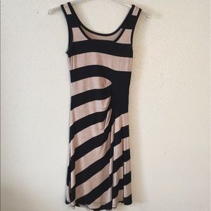 CALVIN KLEIN Black and Tan striped Dress